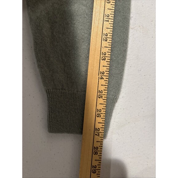 Nordstrom 100% Cashmere Sweater Mens Large Green/Gray Crewneck Pullover - Picture 7 of 11